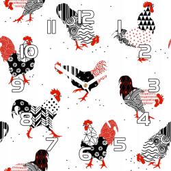 Coloray Üveg falióra Geometria kakas 30x30 cm (pl-zsk-30x30-TD-282)