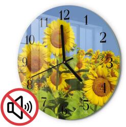 TULUP Nagy Kerek Falióra Napraforgók Fekete Tippek Fi30 cm (010010500040200173044)