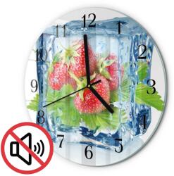 TULUP Falióra Üveg Grafikával Fagylalt Eper Fekete Tippek Fi30 cm (010010500040200175140)