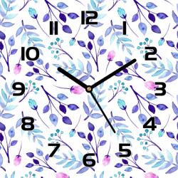 Coloray Üveg falióra Lila-kék virágok 30x30cm (pl-zsk-30x30-TD-277)