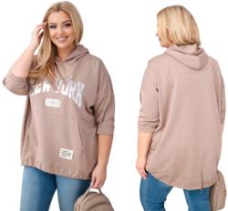 Kesi Fango Plus Size női kapucnis pulóver New York nyomott mintával (25040-1)