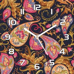 Coloray Csendes óra üvegen Színes iráni mintás 30x30cm (pl-zsk-30x30-TD-226)