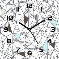 Coloray Doodle üveg falióra geometrikus mintával 30x30 cm (pl-zsk-30x30-TD-491)