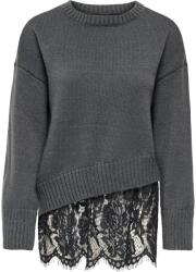 ONLY Pulover Onlevie Lace Mix O-Neck 15382505 BS000088 dark grey melange