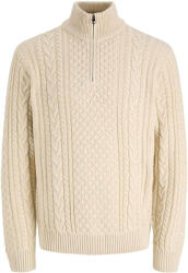 JACK & JONES Pulover Jprblucallum Cable Half Zip 12299947 13-0908 TCX parchment
