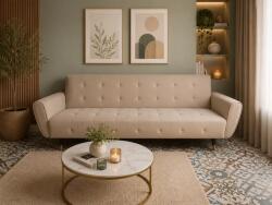  Canapea Glamour 219x84x81 cm Rabatabila Catifea Albastru (C2799-3460) Canapea