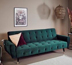  Canapea Glamour 219x84x81 cm Rabatabila Catifea Crem (C2798-1137) Canapea