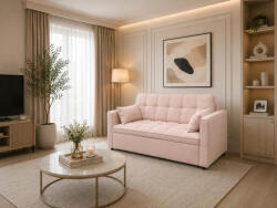  Canapea extensibila 2 locuri 140x77x90 cm Tapitata Catifea Albastra Model One (cod: 25085) (C5132-2958) Canapea