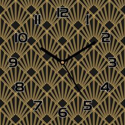 Coloray Art Deco üveg falióra fekete-sárga 30x30 cm (pl-zsk-30x30-TD-106)