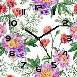 Coloray Óra edzett üvegen Bazsarózsa csokor 30x30 cm (pl-zsk-30x30-TO-34)