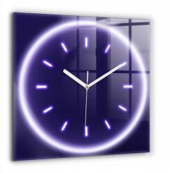  Elegáns Négyzet alakú Fotó Üveg Falióra Neon vonalak 60x60 cm (010010500080100273815)
