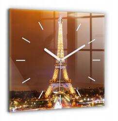  Üveg Falióra Irodába Nyomtatott Világító Eiffel-torony 60x60 cm (010010500080100271964)
