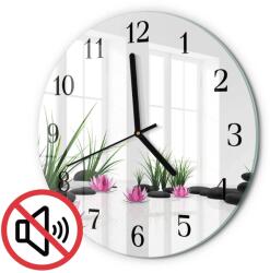 TULUP Személyre szabott Fotó Óra Üveg Lótuszvirág Fekete Tippek Fi30 cm (010010500040200171835)