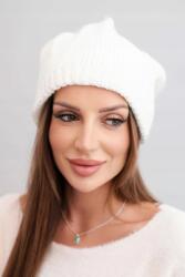 Kesi Női téli sapka fülekkel és bordázott szövéssel K440 fehér (5907302612670)