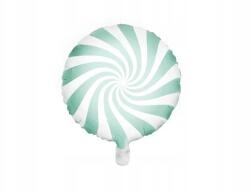 PartyDeco Fólia lufi, nyalóka, cukorka, zöld, menta, 45 cm