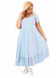 Kesi Kék ruha női maxi Plus Size viszkóz rövid ujjú (21682)