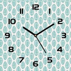 Coloray Csendes üveg falióra nappaliba Levelek mintás 30x30 cm (pl-zsk-30x30-TD-521)