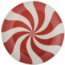Bloomingville Червена глинена чиния с коледен мотив ø 23 cm Yule - Bloomingville (82062833)