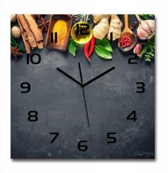 TULUP Modern üveg falióra Gyógynövények és fűszerek 60x60cm (pl_zsk_60x60_f_87648467)
