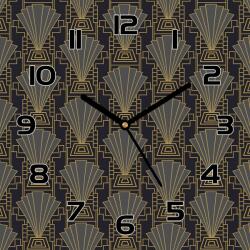 Coloray Art deco üveg falióra mintás sötét színek 30x30cm (pl-zsk-30x30-TD-109)