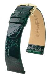 Hirsch Curea Hirsch Prestige Crocodile - verde închis - 16 mm - L - Standardní délka (doporučujeme) - 14 mm - Aur roz + 5 ani garanție și cadou GRATUIT (P101896)