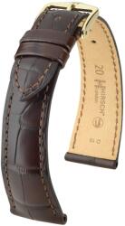 Hirsch Curea Hirsch London Alligator - maro închis, mat - 18 mm - L - Standardní délka (doporučujeme) - 16 mm - Aur roz + 5 ani garanție și cadou GRATUIT (P109521)