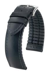 Hirsch Curea Hirsch James - negru - 21 mm - L - Standardní délka (doporučujeme) - 20 mm - Argint + 5 ani garanție și cadou GRATUIT (P76931)
