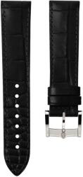 Biatec Curea din piele Biatec | Neagră din piele de vițel cu model crocodil - 20 mm - Argint + 5 ani garanție și cadou GRATUIT