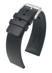 Hirsch Curea Hirsch Pure - negru - 18 mm - M - Střední délka - 16 mm - Argint + 5 ani garanție și cadou GRATUIT (P40082)