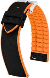 Hirsch Řemínek Hirsch Arne - černý/oranžový - 20 mm - L - Standardní délka (doporučujeme) - 18 mm - Argint + 5 ani garanție și cadou GRATUIT (P129280)
