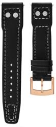 Biatec Curea din piele Biatec Pilot | Neagră - 20 mm - De aur + 5 ani garanție și cadou GRATUIT (P106435)