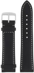 Junkers Curea din piele Junkers 22 mm - negru/cusătură albă + 5 ani garanție și cadou GRATUIT (P95154)
