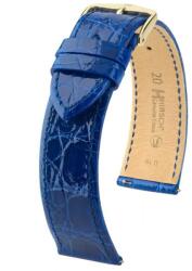 Hirsch Curea Hirsch Genuine Croco - albastru regal, lucios - 13 mm - M - Střední délka - 10 mm - Aur roz + 5 ani garanție și cadou GRATUIT (P99651)