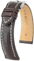 Hirsch Curea Hirsch Capitano - maro - 24 mm - L - Standardní délka (doporučujeme) - 20 mm - Argint + 5 ani garanție și cadou GRATUIT