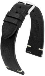 Hirsch Curea Hirsch Bagnore - neagră - 21 mm - L - Standardní délka (doporučujeme) - 18 mm - Argint + 5 ani garanție și cadou GRATUIT (P82636)