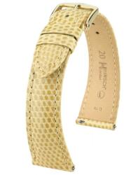 Hirsch Curea Hirsch London Lizard - bej, lucioasă - 19 mm - L - Standardní délka (doporučujeme) - 14 mm - Aur roz + 5 ani garanție și cadou GRATUIT (P106988)