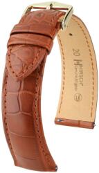 Hirsch Curea Hirsch Genuine Alligator - maro auriu, mat - 18 mm - L - Standardní délka (doporučujeme) - 16 mm - Argint + 5 ani garanție și cadou GRATUIT (P107320)