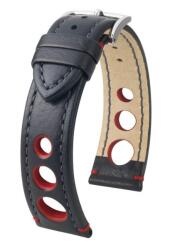 Hirsch Curea Hirsch Rally - negru/contrast - 20 mm - L - Standardní délka (doporučujeme) - 18 mm - Argint + 5 ani garanție și cadou GRATUIT (P39783)