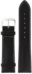 Junkers Curea din piele Junkers 22 mm - neagră/netedă/cusături albe + 5 ani garanție și cadou GRATUIT (P65598)