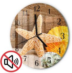 TULUP Modern Üveg Óra Tengeri csillag mintával Fekete Tippek Fi30 cm (010010500040200176266)