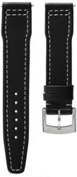Biatec Curea din piele Biatec Marine | Neagră - 20 mm - Argint + 5 ani garanție și cadou GRATUIT