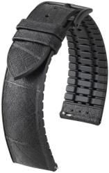 Hirsch Curea Hirsch Leaf - neagră - 22 mm - L - Standardní délka (doporučujeme) - 20 mm - Negru + 5 ani garanție și cadou GRATUIT (P49682)