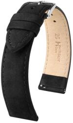 Hirsch Curea Hirsch Osiris Nubuk - negru - 20 mm - L - Standardní délka (doporučujeme) - 18 mm - Argint + 5 ani garanție și cadou GRATUIT (P78242)