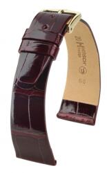 Hirsch Curea Hirsch Prestige Alligator - vișiniu, lucios - 14 mm - M - Střední délka - 10 mm - Argint + 5 ani garanție și cadou GRATUIT (P101275)