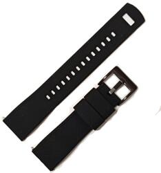 Helveti Curea din silicon, neagră cu cataramă neagră - 22 mm + 5 ani garanție și cadou GRATUIT (P89117)