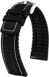 Hirsch Curea Hirsch Tiger - negru - 22 mm - L - Standardní délka (doporučujeme) - 20 mm - Argint + 5 ani garanție și cadou GRATUIT (P133486)