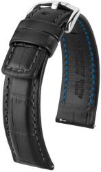Hirsch Curea Hirsch Grand Duke - negru - 20 mm - L - Standardní délka (doporučujeme) - 18 mm - Argint + 5 ani garanție și cadou GRATUIT (P77152)