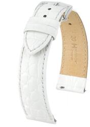 Hirsch Curea Hirsch Crocograin - alb - 20 mm - M - Střední délka - 18 mm - Argint + 5 ani garanție și cadou GRATUIT (P79943)