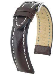 Hirsch Curea Hirsch Heavy Calf - maro - 22 mm - L - Standardní délka (doporučujeme) - 20 mm - Argint + 5 ani garanție și cadou GRATUIT (P77127)