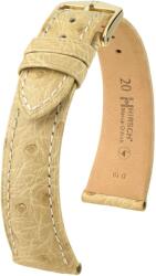 Hirsch Curea Hirsch Massai Ostrich - bej - 21 mm - L - Standardní délka (doporučujeme) - 18 mm - Argint + 5 ani garanție și cadou GRATUIT (P107273)